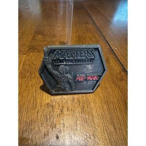 VTG 1984 He-Man Masters of the Universe MOTU Belt Buckle Mattel Lee Jeans 2.25”W